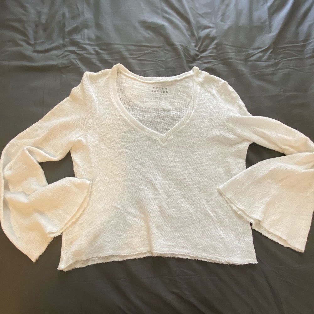 Tyler Jacobs White Long Sleeve Sweater